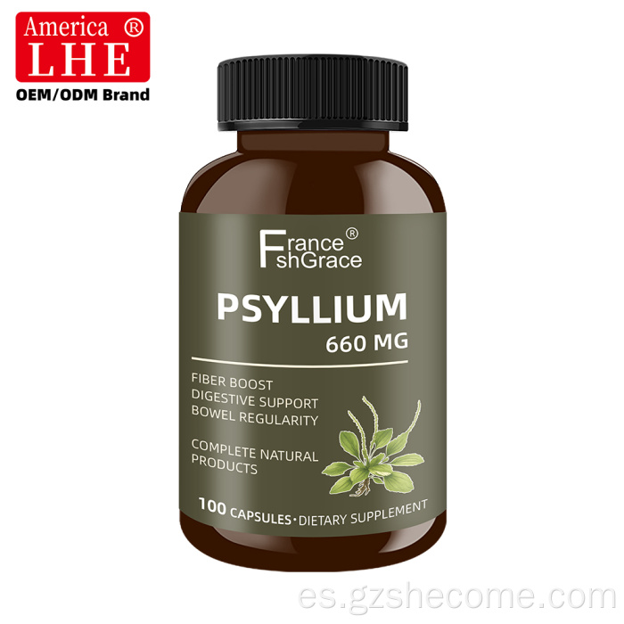 Cápsulas de cáscara de psyllium Shecome para la salud digestiva
